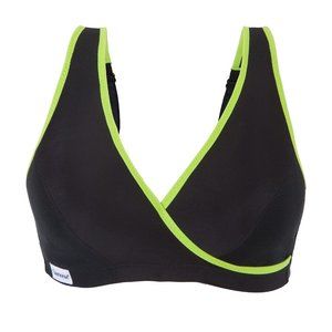 Glamorise 36B 36C 2-In-1 SPORT Bra WICKS-MOISTURE Wireless LOW-IMPACT Black NEW